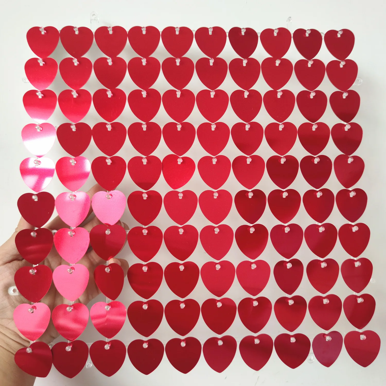 

Red Heart Sequins Wall Panels Background Boards For Wedding Backdrops Air Moving Stage Decorative Plates