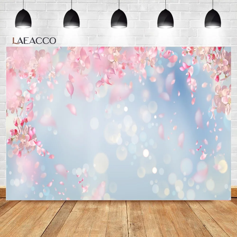 Laeacco Princess Pink Gradient Photocall Background Butterfly Flowers Baby Poster Portrait Photographic Backdrops Photo Studio