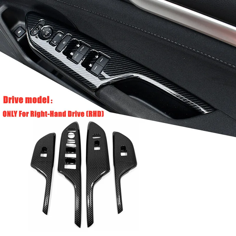 

For Honda Civic 10th 2016-2020 ABS Carbon Glass RHD switch Gear frame Air conditioning outlet Cover trim Car styling Accessories