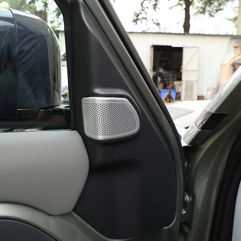 Defender Accessories Aluminum alloy Car Inner Treble Speaker Net cover stickers For Land Rover Defender 110 20 auto Accessories