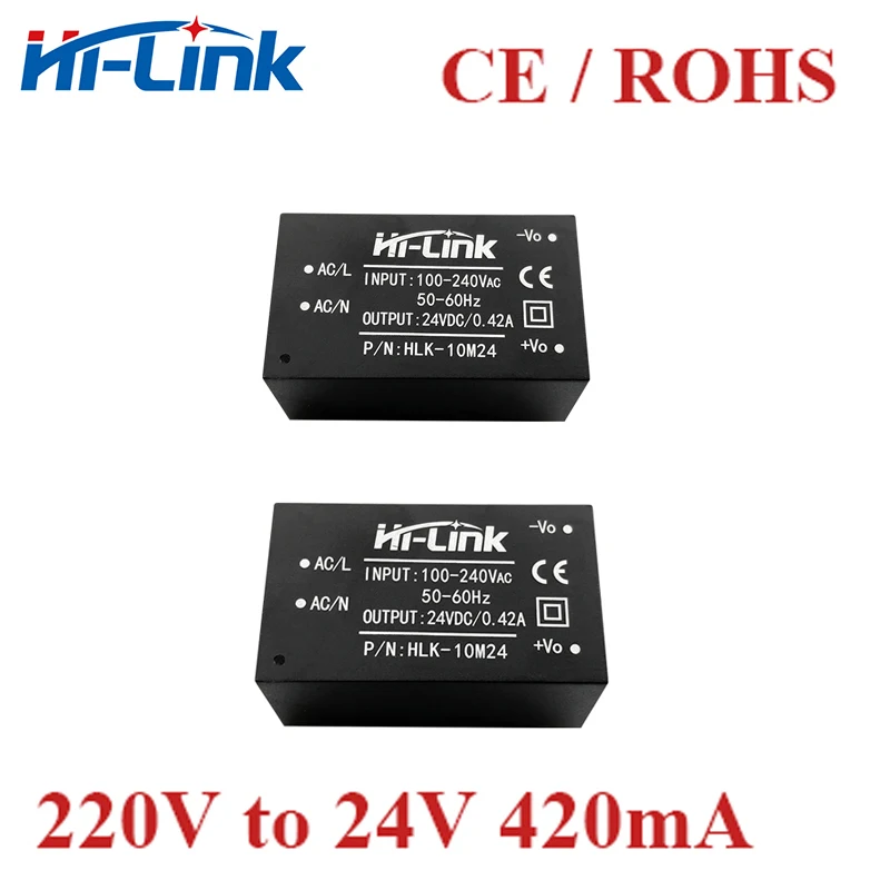 

Free Shipping 15pcs*CE/ROHS ACDC Converter 10W 10V 220V to 24V 416mA HLK-10M24 AC-DC Switching Power Supply Single