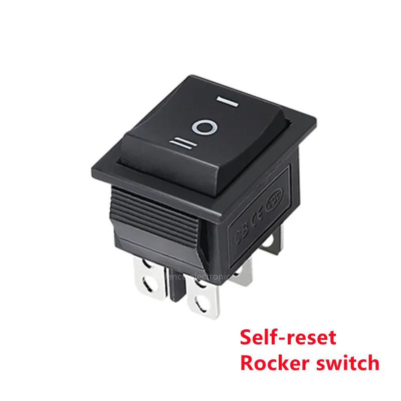 2PCS Selbst Reset Rocker Schalter Momentary KCD4 Power Switch ON-OFF-ON Reset 3 Position 6 Pins 16A 250VAC/ 20A 125VAC