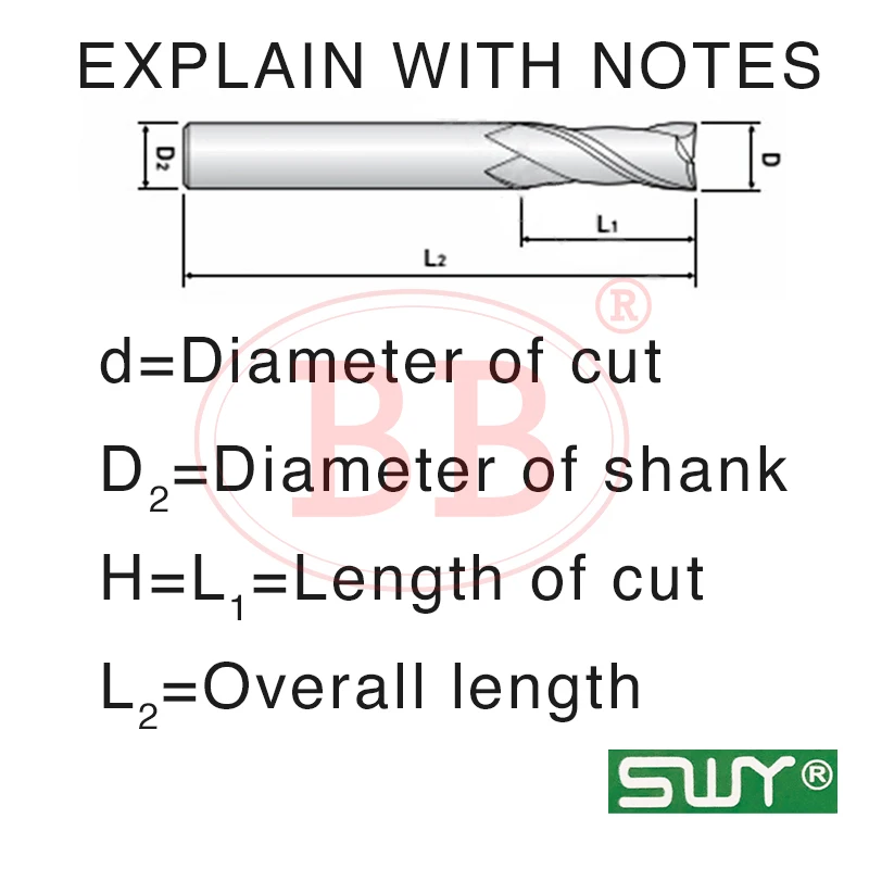 BB HSS End Milling Cutter CNC Steel Machining Large Size Diameter 16~40mm Long Length 141~210mm 3F 2F 4F High Speed Steel Tool