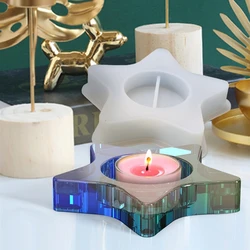 Five-Pointed Star Candlestick Epoxy Resin Mold Candle Holder Silicone Molds Jewelry Making DIY Handmade Crafts Home Drcor