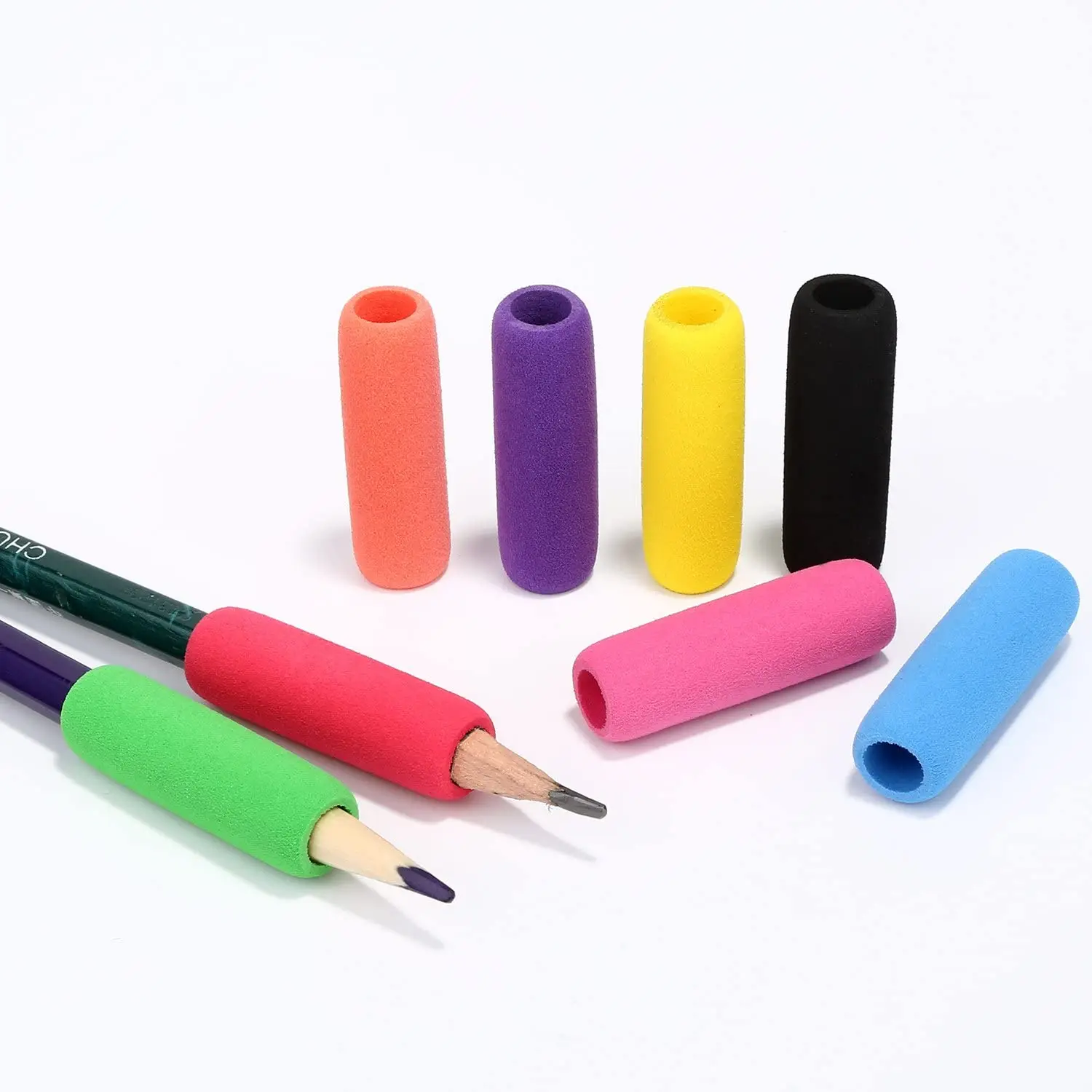 Poignées de crayon en mousse souple pour étudiants, porte-stylo, aide à l'écriture, couleurs assorties, 10 pièces