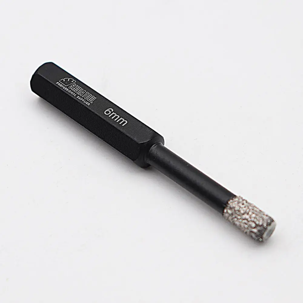 DIATOOL Dia 6mm Vaccum Brazed Diamond Drilling Bits For Stone(2PCS) Porcelain/tile,Masonry Hex Shank Dry Drill Bits