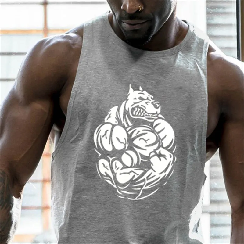 New Fashion Cotton Sleeveless Shirts Tank Top Men Fitness Shirt Mens Singlet Bodybuilding Workout Gym Vest Fitness Men