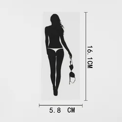 Hot Sexy Get Naked Girl In Underwear Decal Vinyl Car Sticker Auto Parts Black/Silver 5.8CMX16.1CM