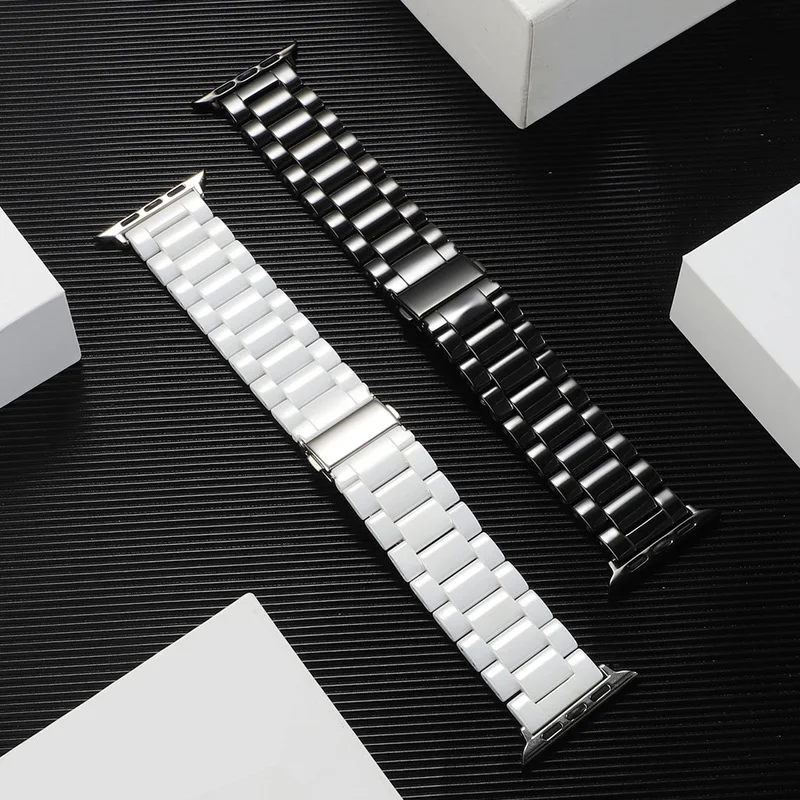 

Ремешок керамический для Apple Watch Series 5 4 3 2 1, браслет с застежкой-бабочкой для IWatch 40 мм 44 мм 38 мм 42 мм