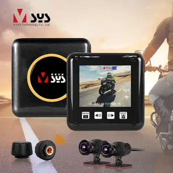 VSYS F6X TPMS & park modu ile 2 kanal motosiklet DVR Moto kamera SONY Starvis gece görüş su geçirmez motosiklet Dash kamera