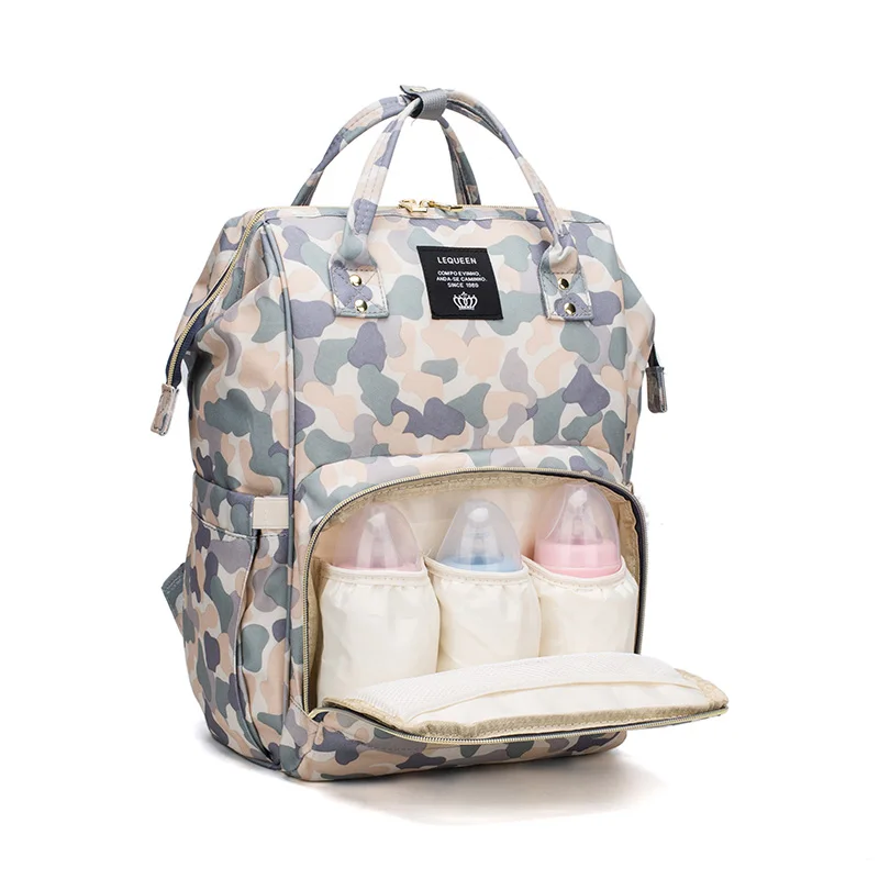 Lequeen Mummy Backpacks Multifunctional Baby Nappy diaper  bags Mommy Maternity Backpacks for baby born Camouflage color LPB38