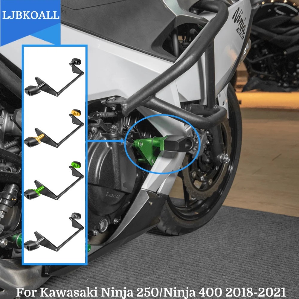 

Motorcycle CNC Aluminum Frame Slider Crash Pad Engine Guard Falling Protector for Kawasaki Ninja 250 Ninja400 2018-2022 2019