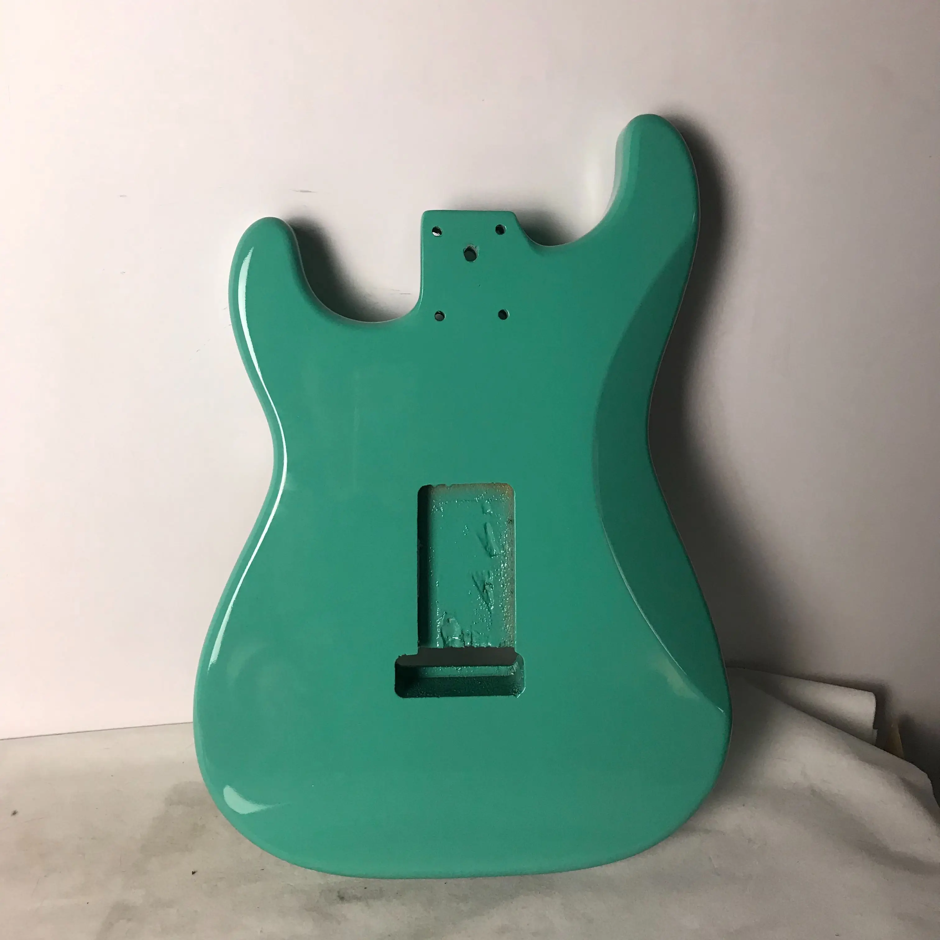 ST  SSS Guitar Body, DIY Fender Style Electric Guitar Barrel, Green, Unfinished