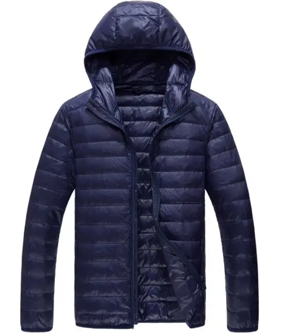 2026 Men's Lightweight Warm Coat, Winter Parkas Jacket Royal Blue Black Gray Red Green Male Light and Thin Coats