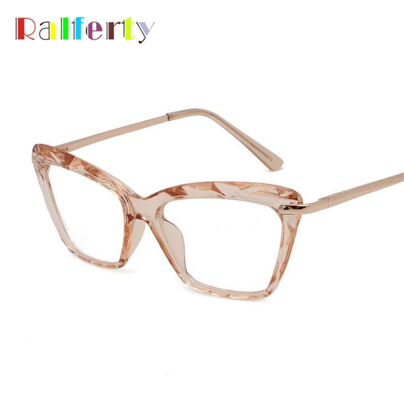 

Ralferty Female Glasses Frame 2020 Retro Cat Eye Transparent Elegant Womens Eyeglass Frame Optical Myopia Frame No Diopter J2500