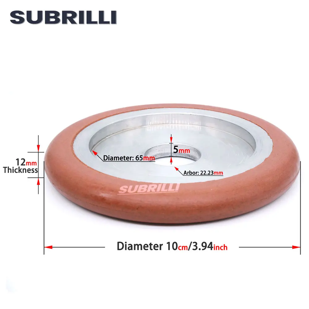 SUBRILLI 수지 다이아몬드 플루팅 그루빙 휠, 싱크대 연삭 연마, 석재 화강암 대리석 콘크리트 조리대 연마재, 4 인치