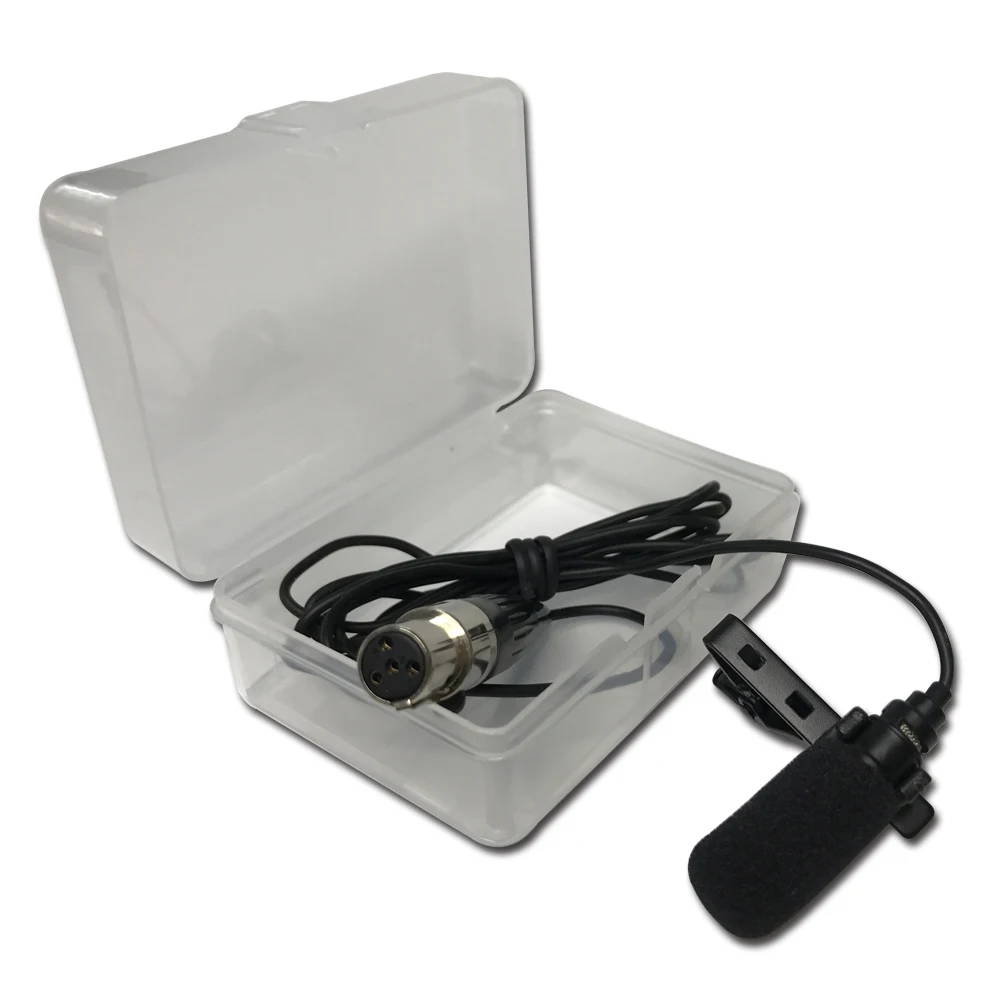 Large Sound-absorbing !! Professional Lavalier Lapel Tie Clip Condenser Microphone 4Pin Mic for Shure Bodypack 4 Pin XLR TA4F