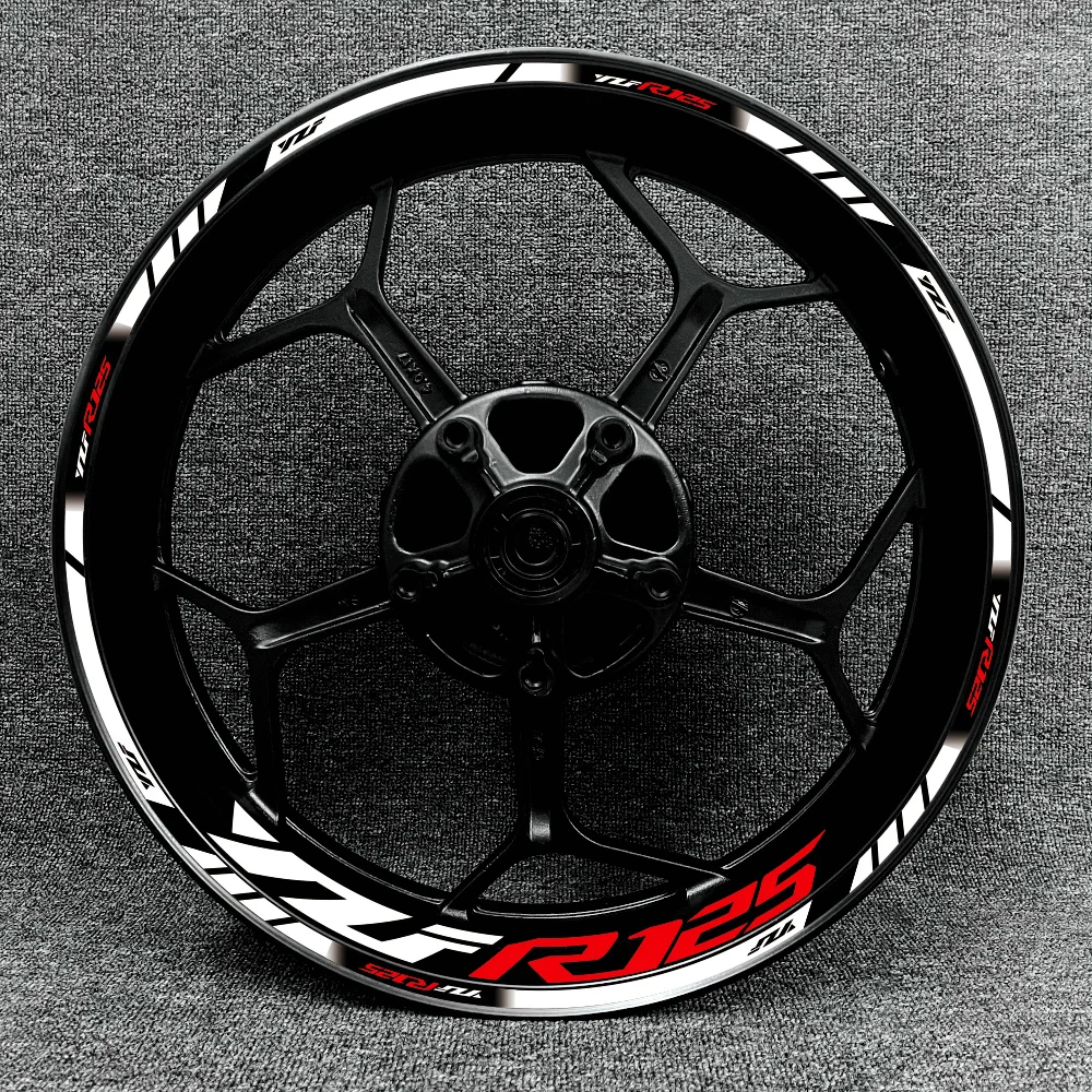 For Yamaha YZF R125 Motorcycle Logo 17 Inch Inner And Outer Wheel Rim Hub Decal Decoration Waterproof High Reflective Sticker