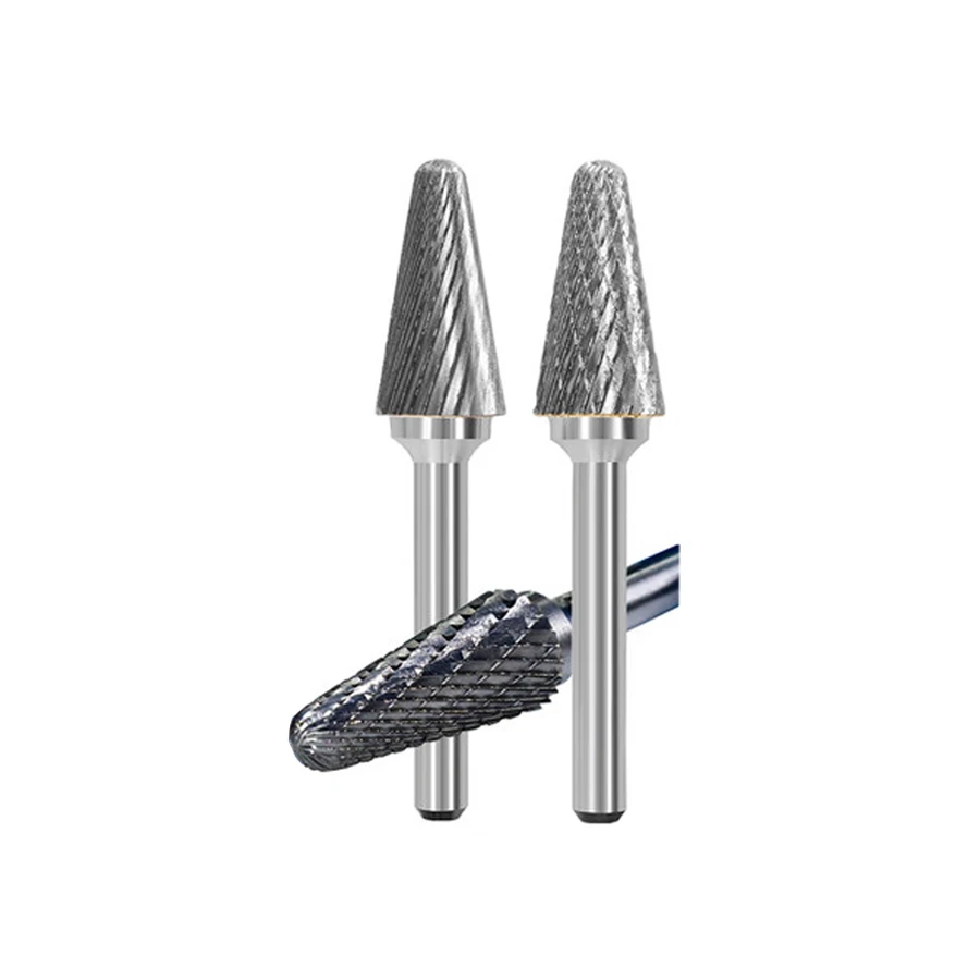 1PCS L-type Carbide Rotary File L LX1228M06 Conical Dome Tungsten Steels Milling Cutter Alloy Grinding Head Engraving Tools 6mm