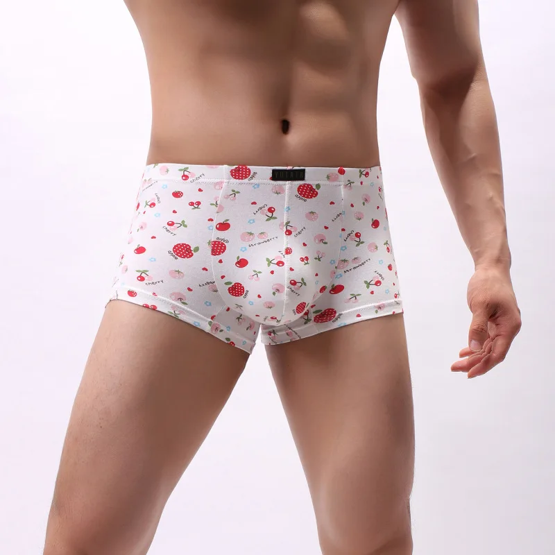 European Size Sexy Cotton Man Boxers Low Waist Cartoon Print Mens Boxers Breathable Male Underwear Cueca Calzoncillos Underpants