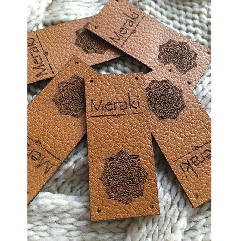 40pcs Handmade Knittting Crochet label Personalised brand logo Clothing Hat - DIY tags Sewing leather Garment Blanket labels