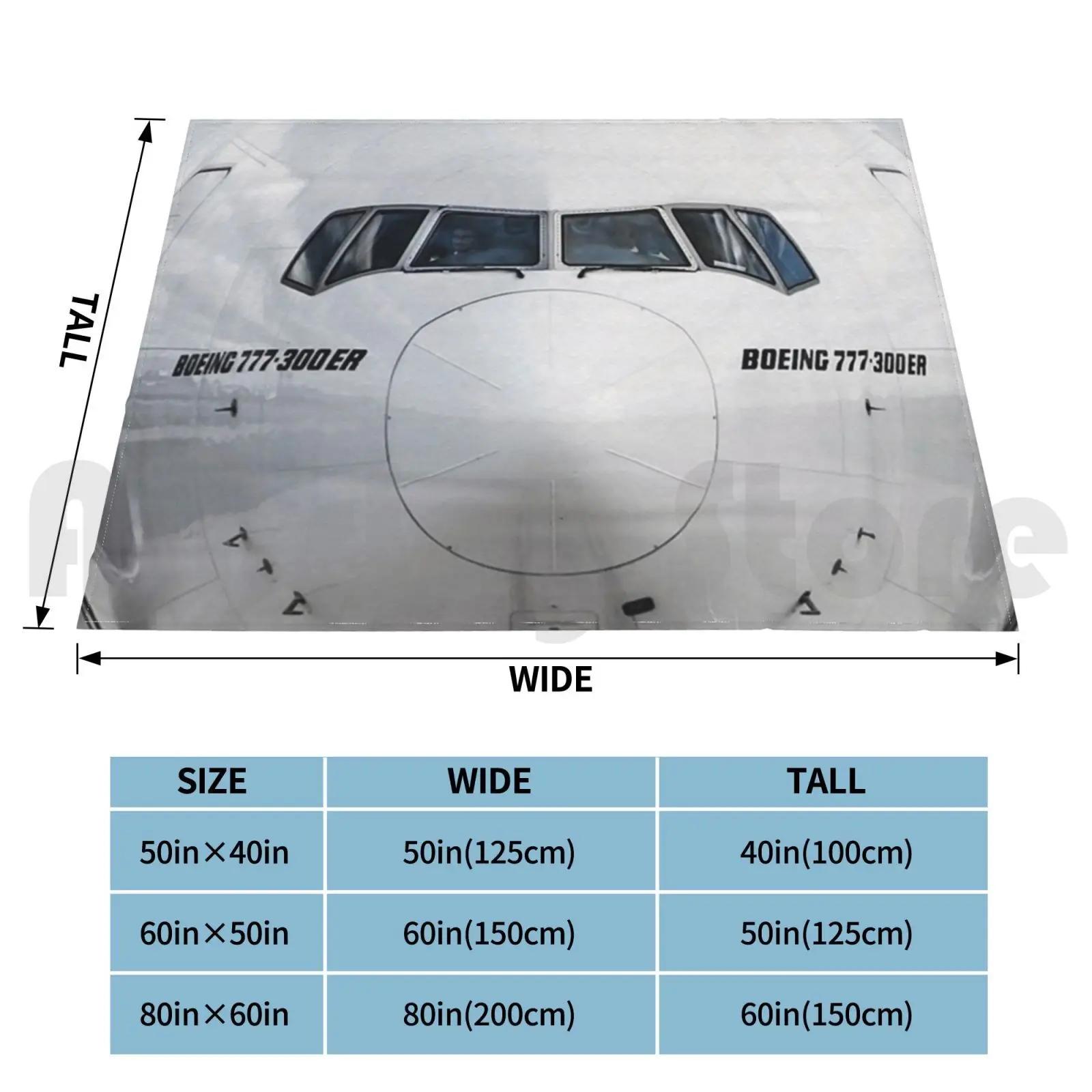 Boeing 777 Nose View Blanket Fashion Custom Aviation Civil Aviation Boeing 777 Airbus Commercial Cool