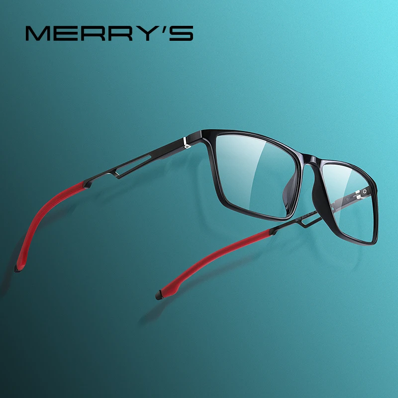 MERRYS DESIGN Men Sport Glasses Frame Myopia Prescription Eyeglasses TR90 Frame Aluminum Temple With Silicone Legs S2270