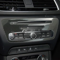 Car Styling Carbon Fiber auto sticker CD Central Control Panel Trim Strips For Audi Q3 Auto accessories Interior Covers Stickers