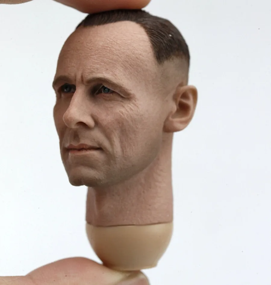 1/6 WWII Desert Fox Head Sculpt German Commander Head Sculpt Model PVC Long NeckCarved Fit 12-calowa figurka akcji Body Doll