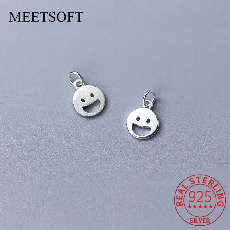 MEETSOFT 925 Sterling Silver Glossy and Brushed  silme Charms Special of DIY Handmade Fine Jewelry Findings(Without chain)