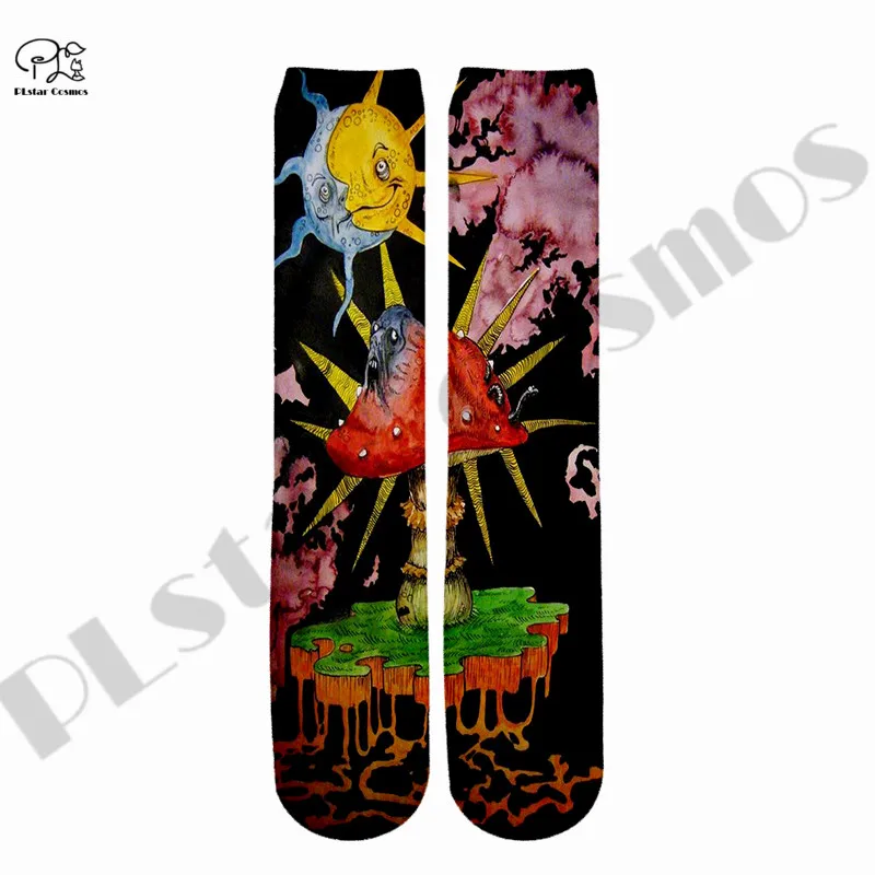 Plstar Cosmos Hippie Mushroom Trippy Newfashion 3DPrint Funny Long Socks Art Unique Man/Women High Quality Dropshopping Style-1