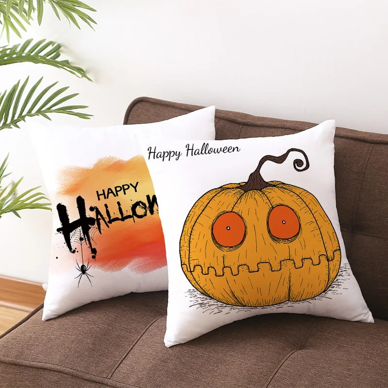 RULDGEE Halloween Pumpkin Pillow Case Trick or Treat Creative Decorative Pillowcase Halloween Printing Throw Pillow Case Cover