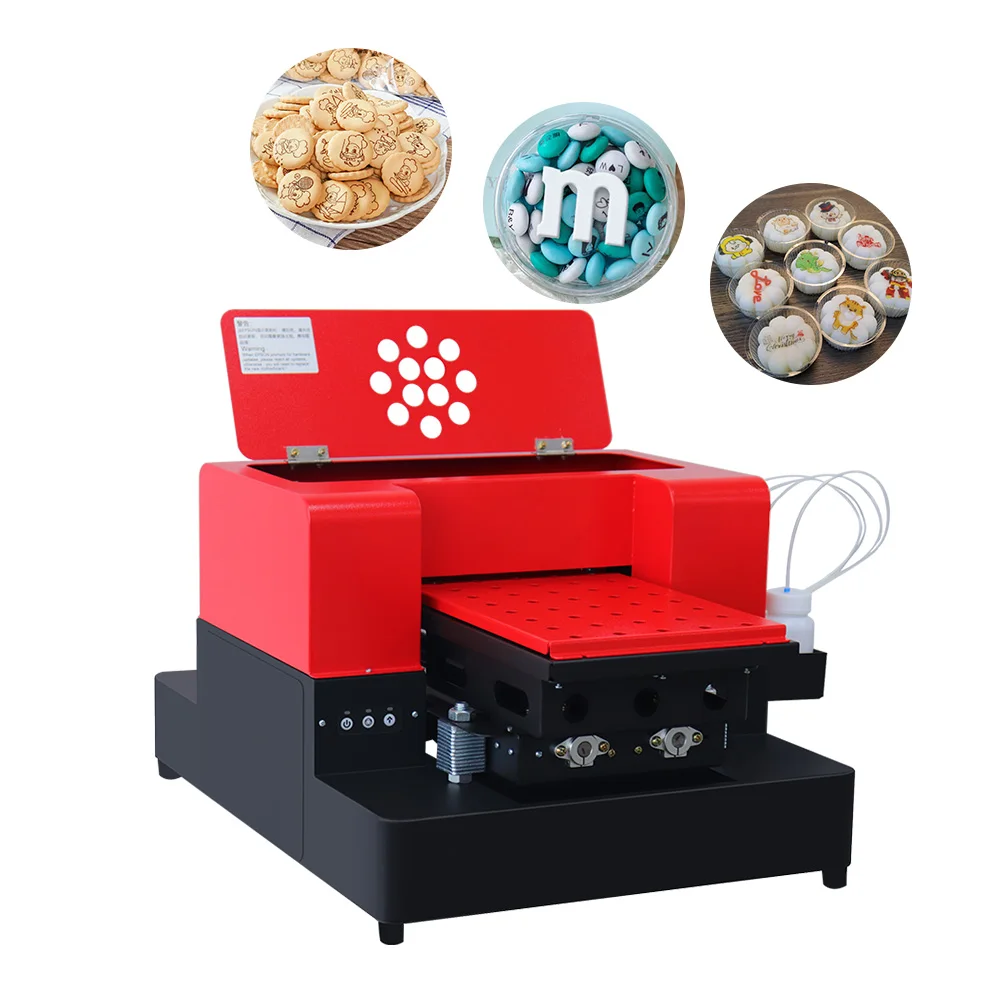 A4 Candy dressage Macaroons Edible Rice Paper Food Biscuits Cake Printer For beans Cake Printing Machine with Free edible ink