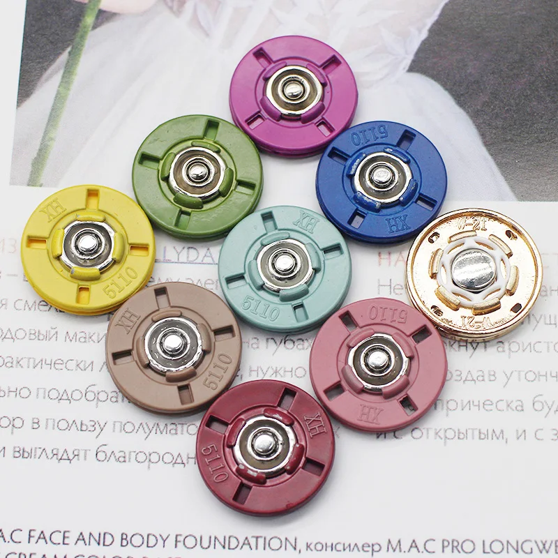 5Pcs 10-25 mm Round Gold Color Metal Snap Button for Clothing DIY Coat Buttons for Clothes Sewing Applications Accessories