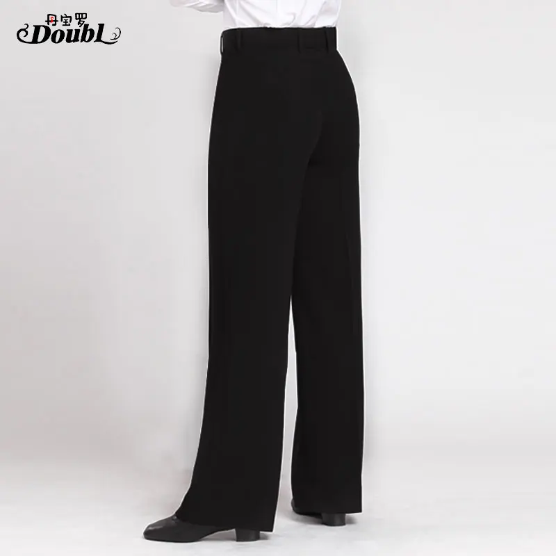 DOUBL-Pantalon de danse de salon standard pour hommes, vêtements de compétition pour adultes, exercice, pratique, danse latine, poches modernes