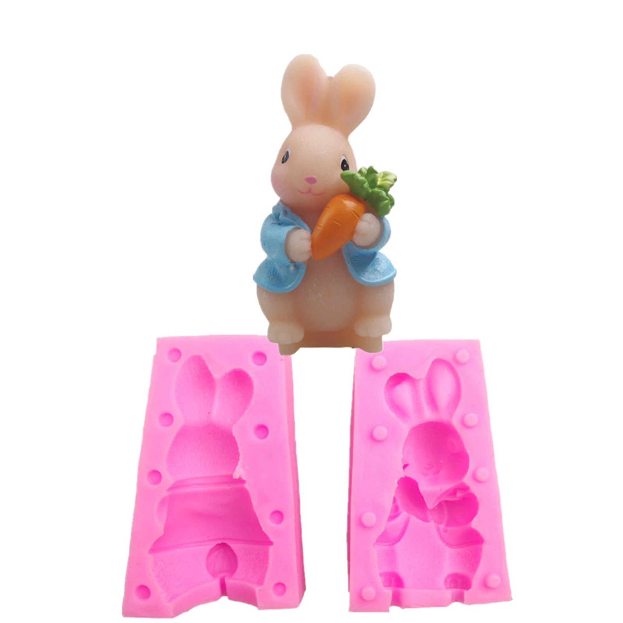 

3D Rabbit Easter Bunny Silicone Cake Molds Cupcake Topper Fondant Cake Decorating Tools Cookie Baking Candy Chocolate Mold