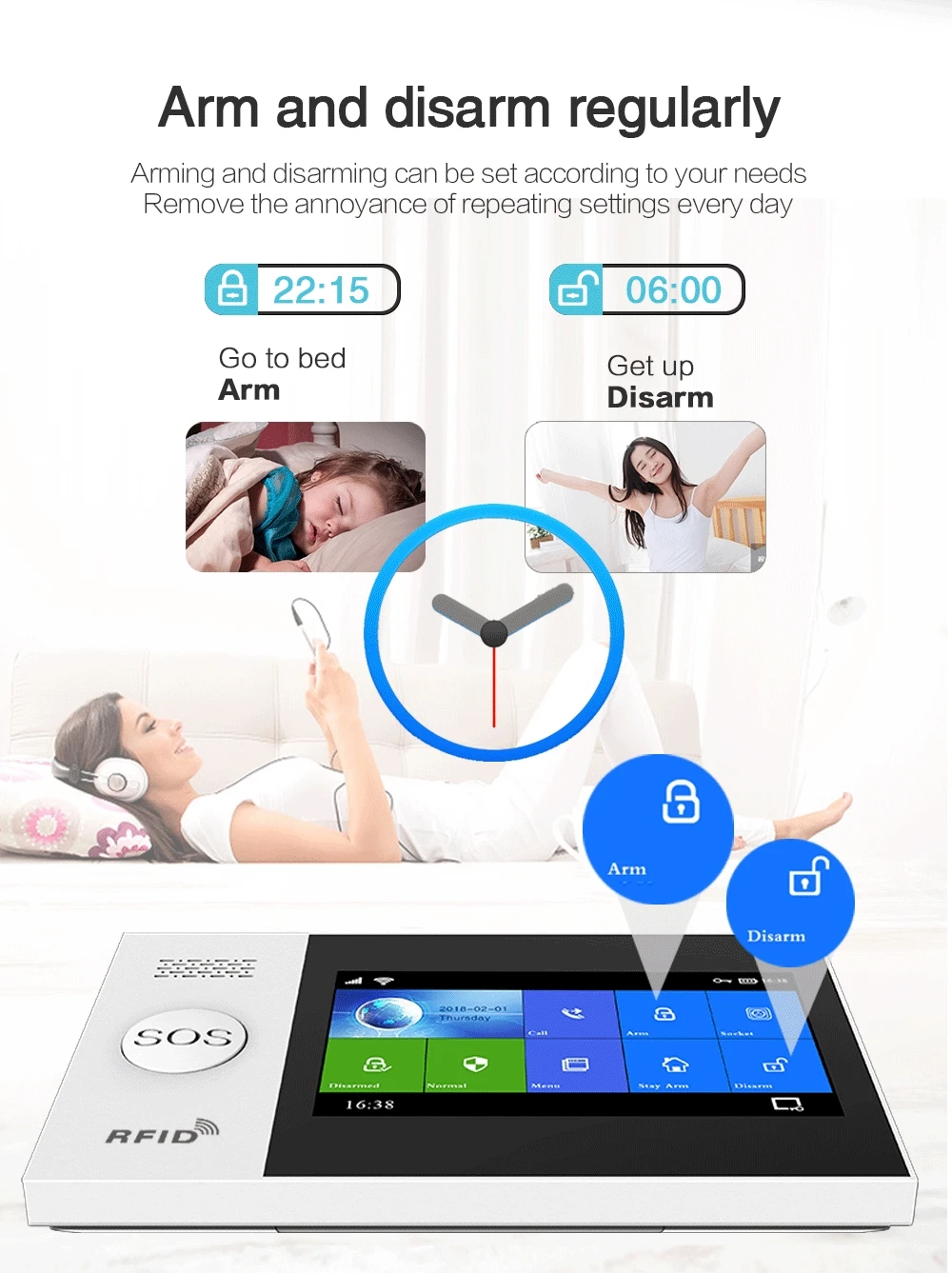 WIFI Tuya Sistema di allarme di sicurezza domestica intelligente Allarme antifurto domestico wireless 4G con touch screen da 4,3 pollici Supporto