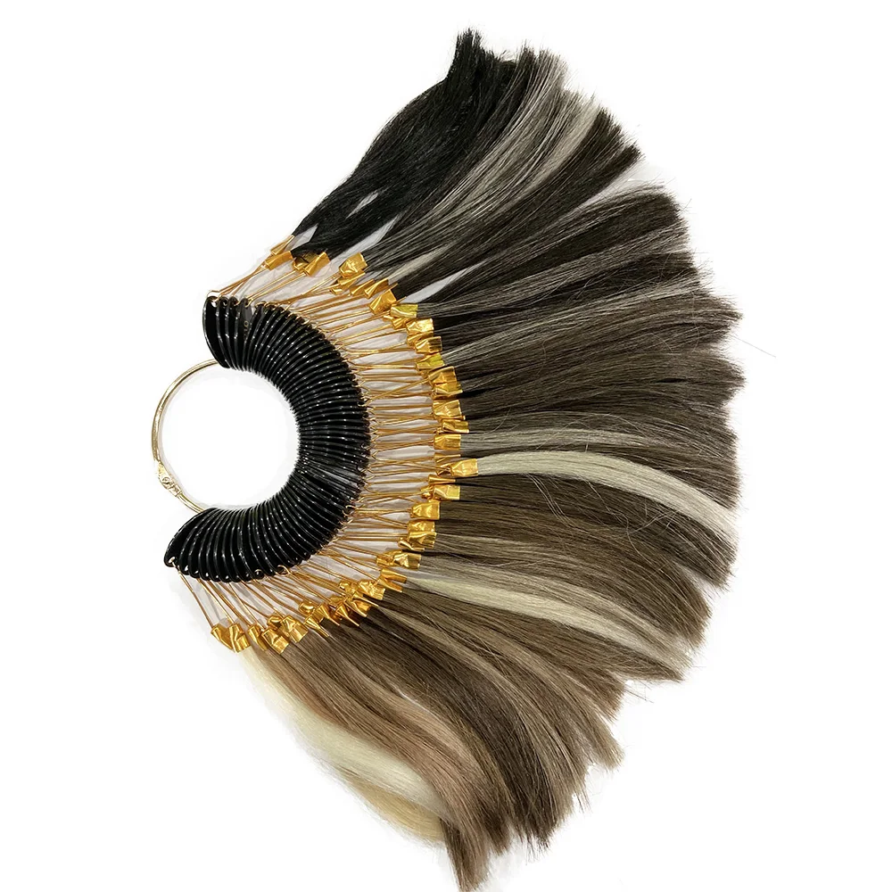 63 colors of human hair men toupee color ring hair patch for color reference