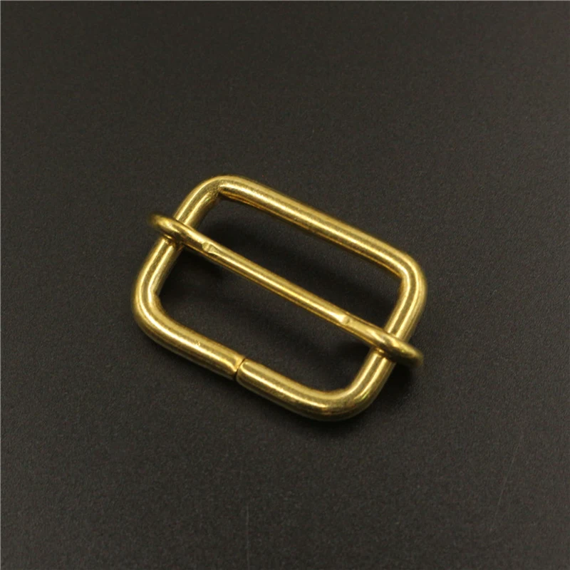 Brass Tri-glides Bar Buckle Slider Sliding Center Bar Strap Adjuster Buckle for Leather Craft Bag Shoulder Belt Strap Webbing