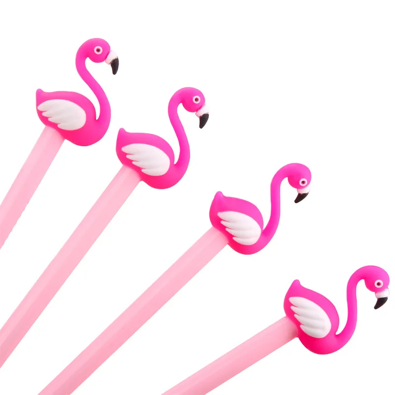 50PCS Creative Stationery Flamingo Modeling Gel Pen Stereoscopic Swan Signature Pen Student Prize Kawaii School Supplies