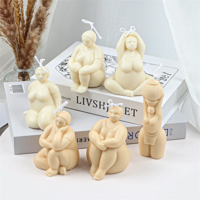 Yoga Candle Silicone Mold Human Body Art Home Decorate Shaping Perfect Plump Woman Soy Wax Large Candle Mould For Soap Making