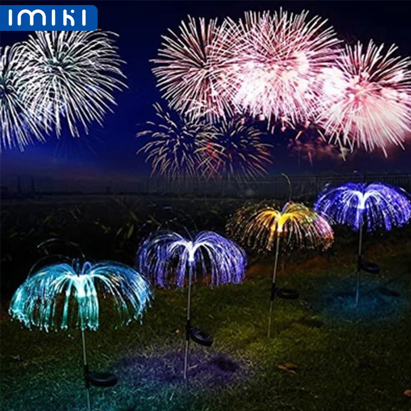 

IMIKI LED Solar Light Outdoor Waterproof Lawn Light Garden Decoration Holiday Christmas Light RGB Auto Sensor Firework Light