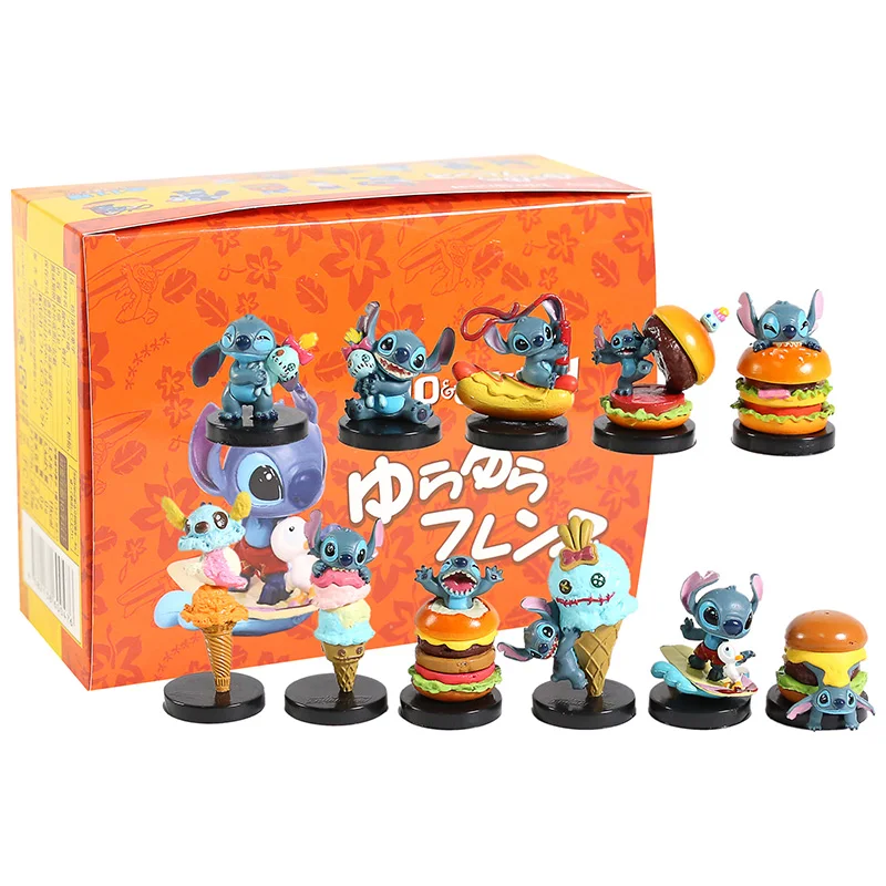 Lilo & Stitch Kawaii Stitch Scrump Mini PVC Figure Collectible Model Dol Birthday Gifts Toys 11pcs/set