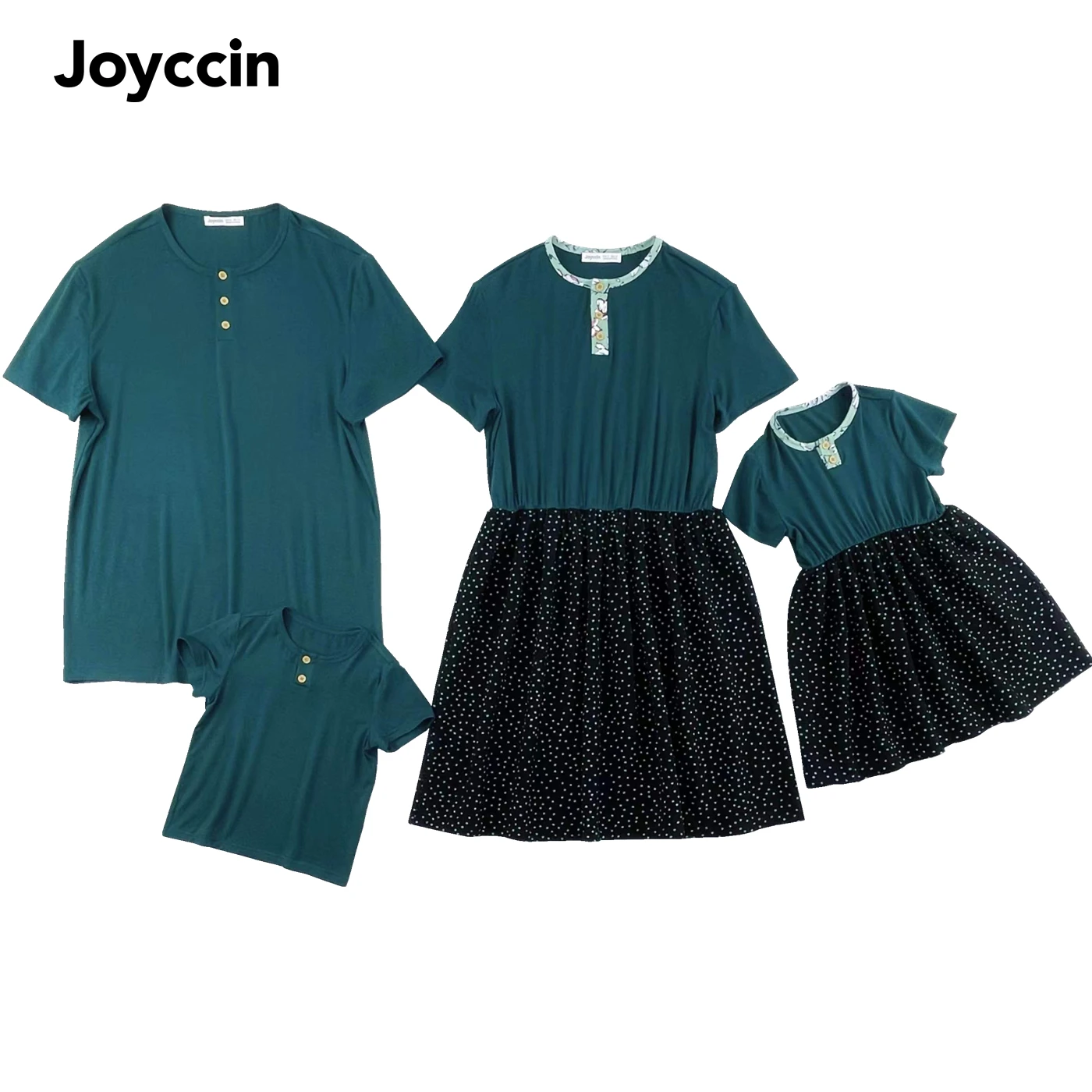 

Семейные одинаковые наряды Joyccin, женское платье, Мужская футболка, одежда для малышей на праздник/вечерние (722003)