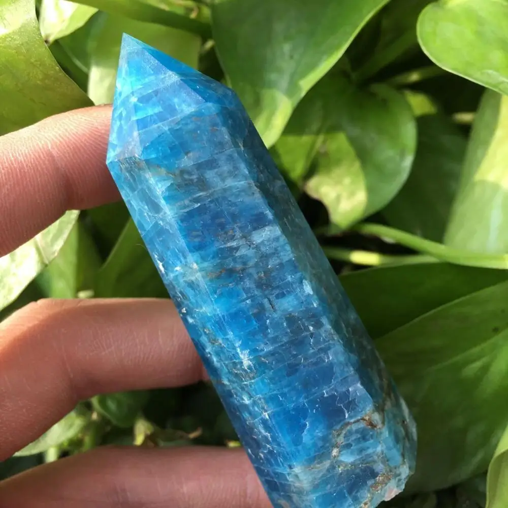 

Rare Natural Blue Apatite Crystal Point Natural Crystal Reiki Healing 70-80MM