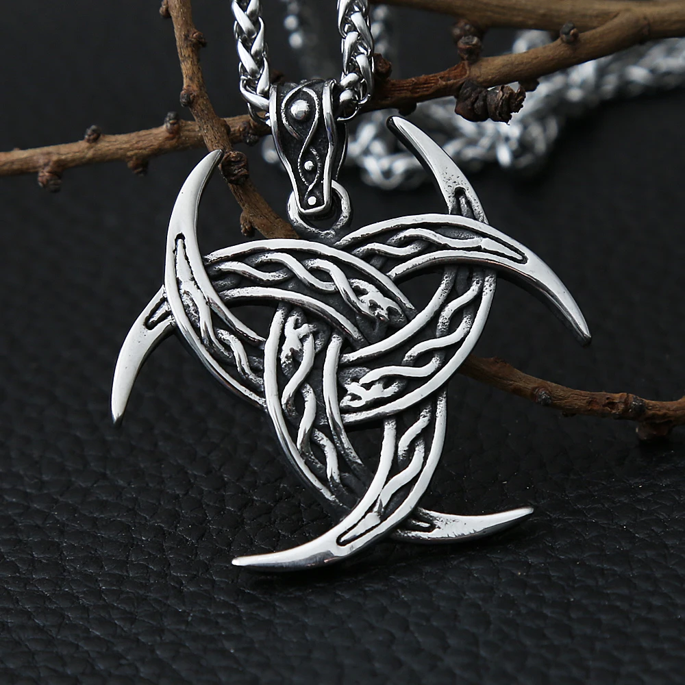 Vintage Viking Odin Knot Necklace Mens Chain Punk Street Nordic Stainless Steel Celtics Knot Necklace and Pendant Dropshipping