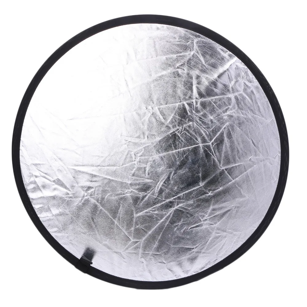 2 in 1 60cm Portable Round Light Mulit Collapsible Disc Photography Reflector For Studio With Carrying Bag