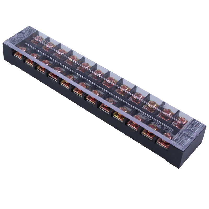 European-style Wiring Terminal Block Wiring Board Wiring Row TB-2512 25A 12-bit TB Series Fixed Terminal Blocks Splice