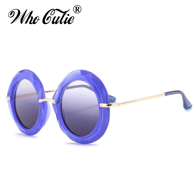 WHO CUTIE 2025 Oversized Round Sunglasses Women Luxury Brand Designer Vintage Retro Green Frame Female Sun Glasses Shades OM567