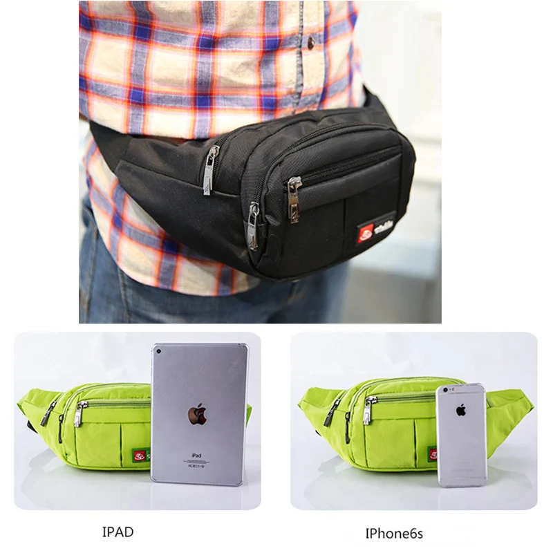 Riñonera deportiva de nailon multicapa para hombre, bolsa cruzada para el pecho, para el ocio, para correr, para negocios